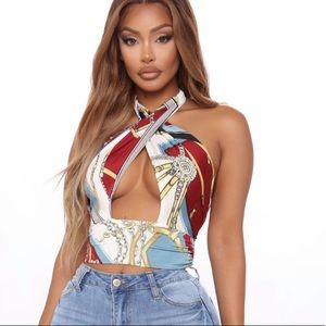 Fashion Nova Halter Top - Chain Design Size S